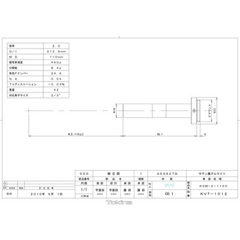 物体側テレセントリックレンズ W.D.110mm Kenko(ケンコートキナー)