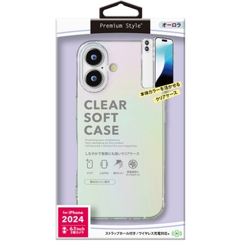 iPhone 16用 クリアソフトケース [オーロラ] PGA