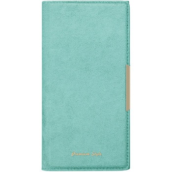 iPhone 16用 クリアフリップケース [スエード調/ターコイズ] PGA