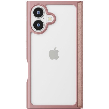 iPhone 16用 クリアフリップケース [スエード調/ピンク] PGA