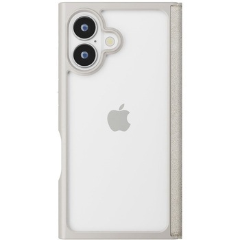 iPhone 16用 クリアフリップケース [スエード調/グレー] PGA