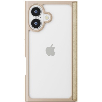 iPhone 16用 クリアフリップケース [スエード調/ベージュ] PGA
