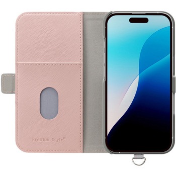 iPhone 16用 フリップカバー [サフィアーノ調/ピンク] PGA