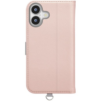 iPhone 16用 フリップカバー [サフィアーノ調/ピンク] PGA