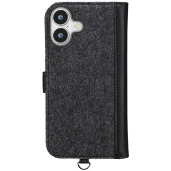 iPhone 16用 フリップカバー [フェルト/ブラック] - PGA