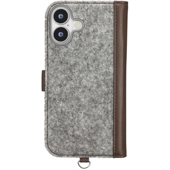 iPhone 16用 フリップカバー [フェルト/グレー] PGA