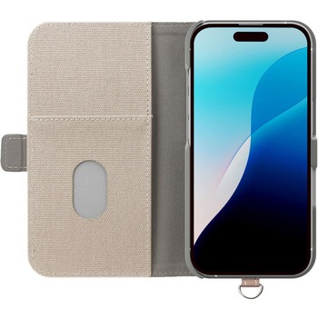 iPhone 16用 フリップカバー [キャンバス/ベージュ] PGA