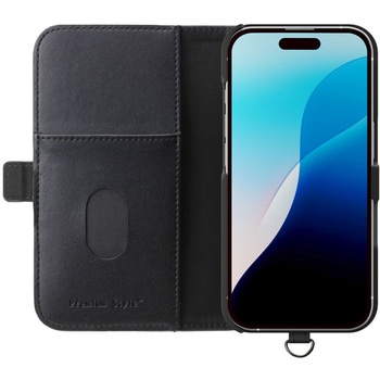 iPhone 16用 フリップカバー [ナイロンメッシュ調/ブラック] PGA