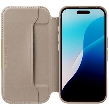 iPhone 16用 ガラスフリップケース [ベージュ] PGA