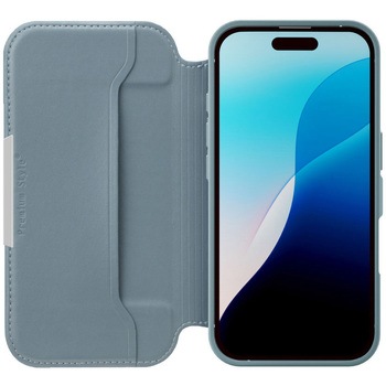 iPhone 16用 ガラスフリップケース [ブルー] PGA