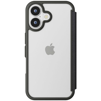 iPhone 16用 ガラスフリップケース [ナイロンメッシュ調/ブラック] PGA