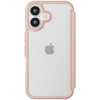 iPhone 16用 ガラスフリップケース [サフィアーノ調/ピンク] PGA
