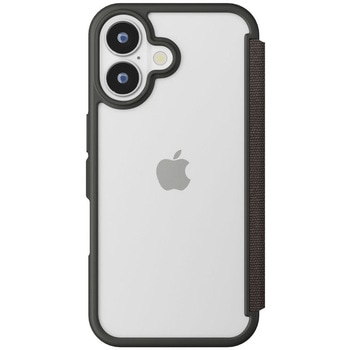 iPhone 16用 ガラスフリップケース [キャンバス/チャコールグレー] PGA