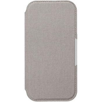 iPhone 16用 ガラスフリップケース [キャンバス/ライトグレー] PGA