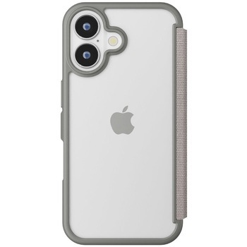 iPhone 16用 ガラスフリップケース [キャンバス/ライトグレー] PGA