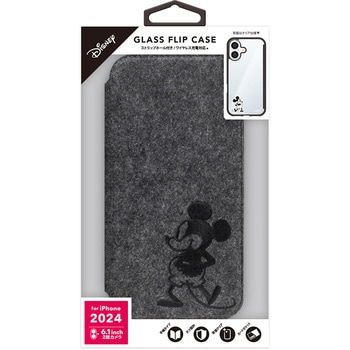 iPhone 16用 ガラスフリップケース [ミッキーマウス] PGA