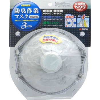 komugi様用 防臭作業マスク N95排気弁付 1パック(3枚) GISUKE(タカギ) 【通販