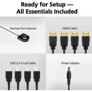 4ポート USB HDMI KVMP(TM)スイッチ(4K60p対応、2ポートUSB 2.0ハブ搭載 ATEN