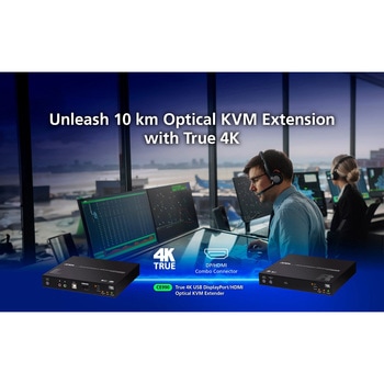 DisplayPort/HDMI 光ファイバーKVMエクステンダー(4K60p @ 10km) ATEN