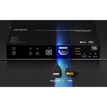 DisplayPort/HDMI 光ファイバーKVMエクステンダー(4K60p @ 10km) ATEN