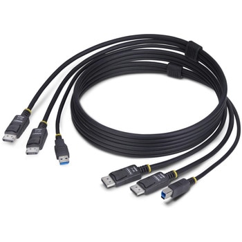 KVMケーブル/1.8m/デュアルDisplayPort 1.2 + USB 5Gbps Type-A & Type-B/4K60Hz/2画面対応 PC パソコン切替器用 多機種対応ケーブル - StarTech.com