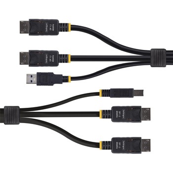 KVMケーブル/1.8m/デュアルDisplayPort 1.2 + USB 5Gbps Type-A & Type-B/4K60Hz/2画面対応 PC パソコン切替器用 多機種対応ケーブル - StarTech.com