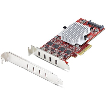 P10Q4C-USB-CARD-LP PCI Express拡張カード/PCIe 3.0 x4/4ポート USB Type-C 3.2 Gen 2/最大各10Gbps/ロープロファイル/各種OS/インターフェースボード StarTech.com