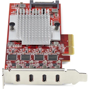 PCI Express拡張カード/PCIe 3.0 x4/4ポート USB Type-C 3.2 Gen 2/最大各10Gbps/ロープロファイル/各種OS/インターフェースボード - StarTech.com