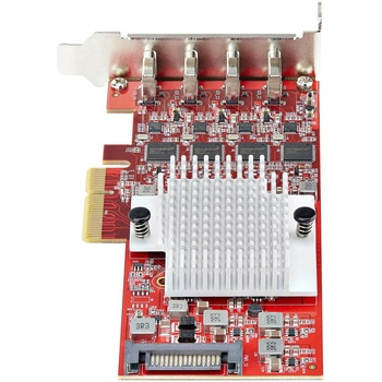 PCI Express拡張カード/PCIe 3.0 x4/4ポート USB Type-C 3.2 Gen 2/最大各10Gbps/ロープロファイル/各種OS/インターフェースボード - StarTech.com