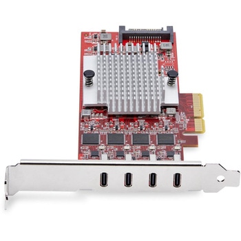 PCI Express拡張カード/PCIe 3.0 x4/4ポート USB Type-C 3.2 Gen 2/最大各10Gbps/標準プロファイル/各種OS/インターフェースボード StarTech.com