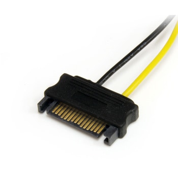 SATA電源ケーブル/15.2cm/1x 6ピンPCI Express電源コネクター - 2x 15ピンSATA/オス オス/PCIeビデオカード 変換アダプターケーブル StarTech.com