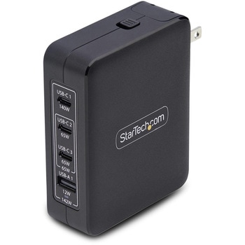 USB充電器/4ポート(3 USB-C +1 USB-A)/最大140W/PD 3.1対応/GaN採用/海外対応プラグ付属/急速充電 Type-C AC電源アダプター/MacBook、Dell XPS、Inspiron対応 StarTech.com