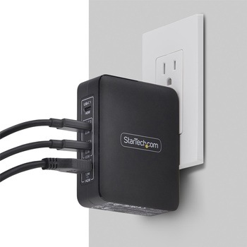 USB充電器/4ポート(3 USB-C +1 USB-A)/最大140W/PD 3.1対応/GaN採用/海外対応プラグ付属/急速充電 Type-C AC電源アダプター/MacBook、Dell XPS、Inspiron対応 StarTech.com