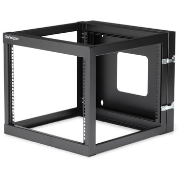 サーバーラック/オープンフレーム/ウォールマウント/19インチ/8U/4ポスト/奥行き50.2cm/耐荷重63kg/ヒンジ機構 /データ、AV、ネットワーク機器用壁掛けラック StarTech.com