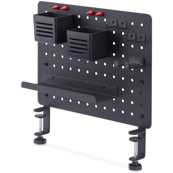 ペグボード/クランプ式/縦42 x 横32cm/トレー フック マグネットなどアクセサリー付属/ブラック/有孔パネル 卓上 デスク上収納 パンチングボード StarTech.com