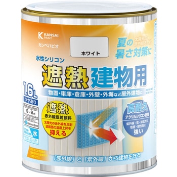 水性シリコン遮熱建物用(つやあり) 水性外かべ用塗料 遮熱効果あり! カンペハピオ