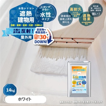 水性シリコン遮熱建物用(つやあり) 水性外かべ用塗料 遮熱効果あり! カンペハピオ