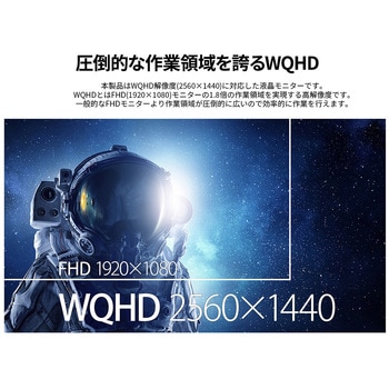 ディスプレイ27型/2560×1440/HDMI×2、DP×2/ブラック/スピーカー有/2年保証 JAPANNEXT