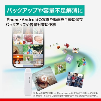 USB3.2(Gen1)対応 Type-AC両対応 回転式USBメモリー 64GB ホワイト - BUFFALO(バッファロー)