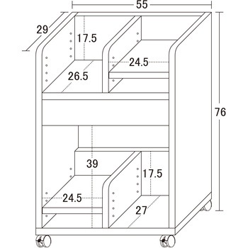 コンパクト ランドセル収納ワゴン クロシオ