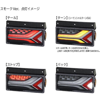 KOITO トラック用 テールランプ 流鏑馬 2連タイプ スモーク 左右セット - KOITO(小糸製作所)