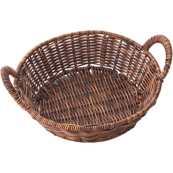 PP丸型バスケット耳手付ブラウンマーブル27型 トーダイ