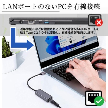 有線LANアダプター USB Type-C ギガビット対応 イーサネット アダプター メディアカバーマーケット