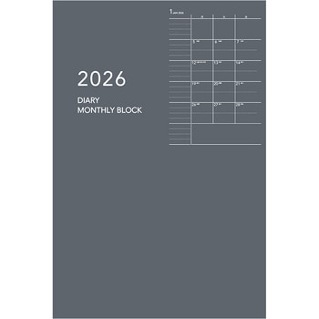 2026 アポイントダイアリーノートタイプ A6 マンスリー グレー ダイゴー