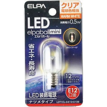 LDT1CL-G-E12-G106 LED電球 ナツメ球タイプ 1個 ELPA 【通販モノタロウ】