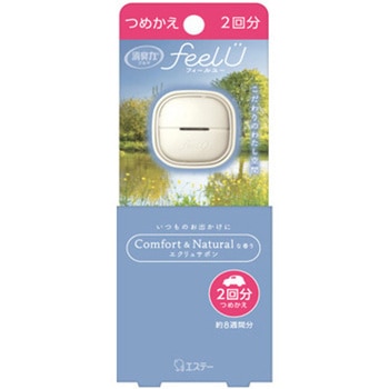 消臭力 クルマ用 feelU クリップタイプ つめかえ エクリュサボン - エステー