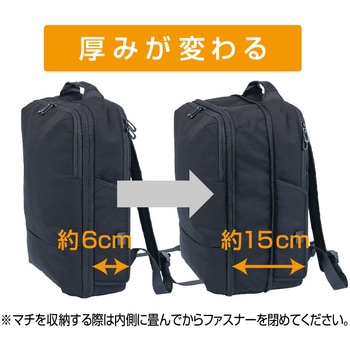 厚みが変わるPCバックパック/リサイクル/BK ナカバヤシ