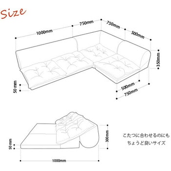 座布団付コーナーソファ セルタン