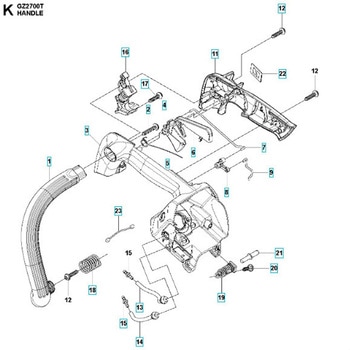 ゼノア エンジンチェーンソー GZ2700T 部品 ハンドル ゼノア