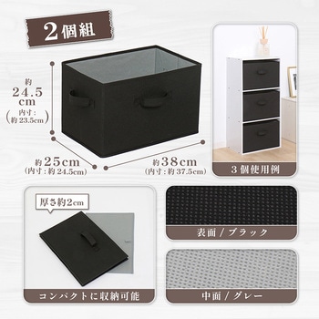 収納ボックス ブラック 2個組 アストロ